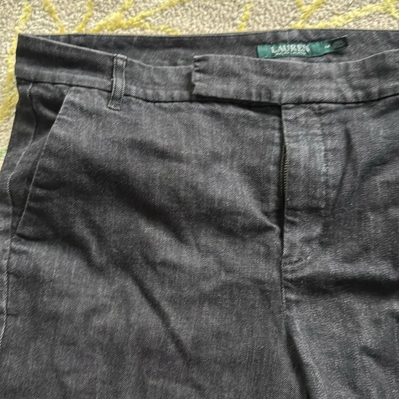 Ralph Lauren gray denim straight leg flat front jeans, 14 - Picture 2 of 6